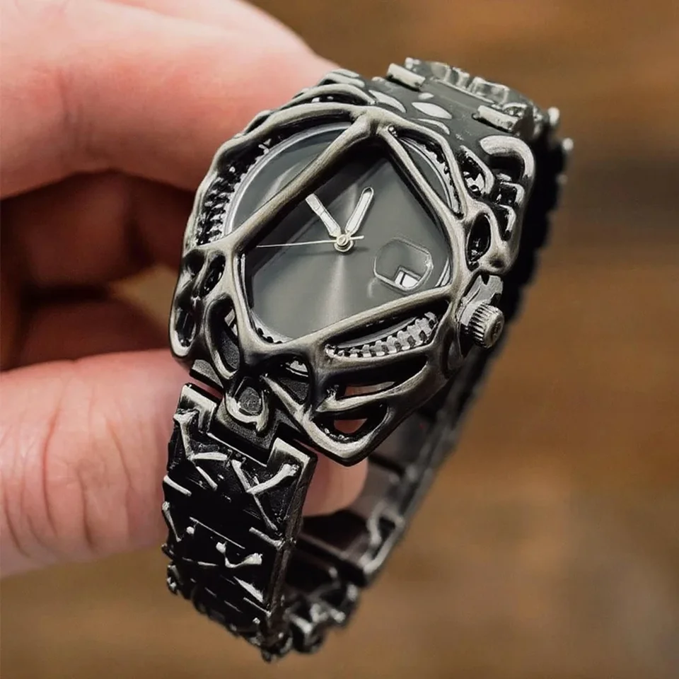 Unique Antique Alabaster Y2k Black Green Dial Unisex Quartz Watch