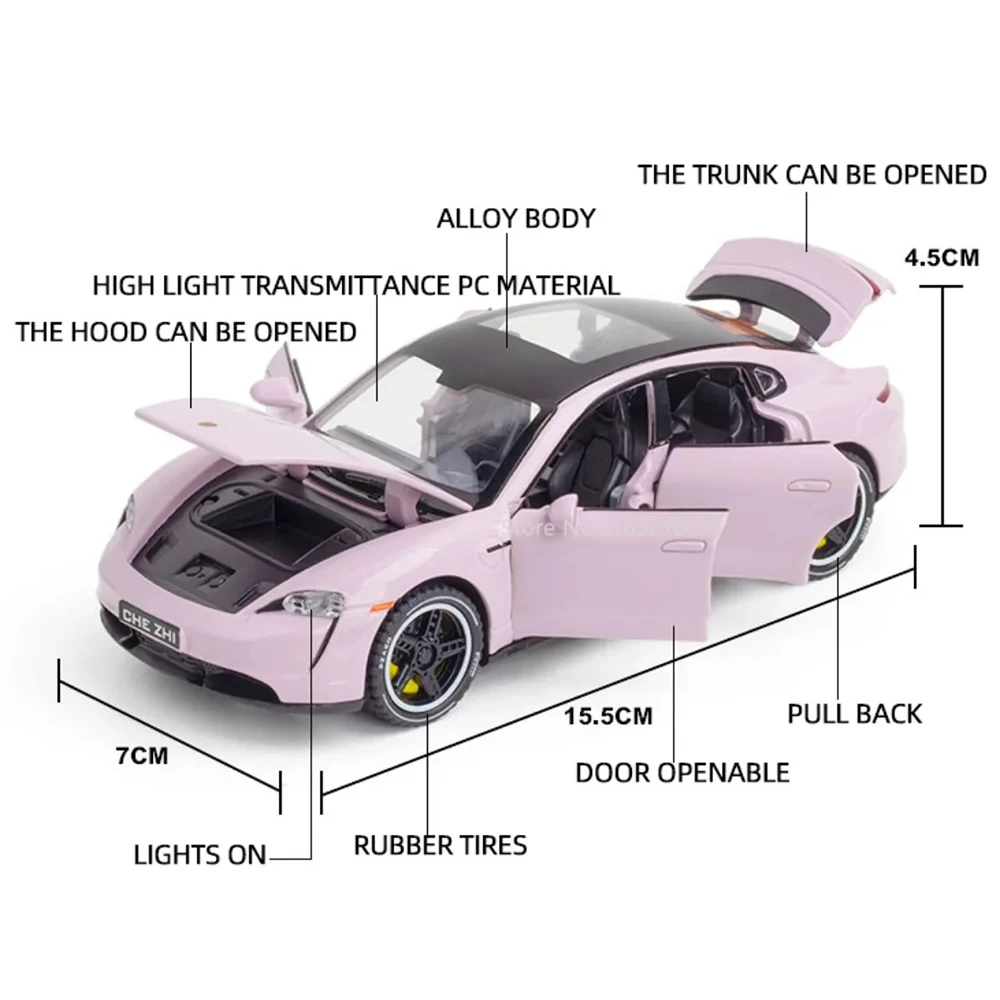 1:32 Taycan Targa 4S سبيكة سيارة رياضية لعبة مجسمة دييكاست المعادن ضوء الصوت التراجع مركبات مصغرة الصبي هدايا عيد الميلاد #2
