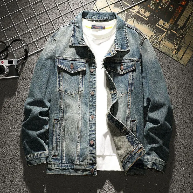 Autumn and Winter 2026 Retro Denim Jacket Men's Korean Slim Trend Handsome Multi-pocket Brand Man Luxury Tooling Jacket Men