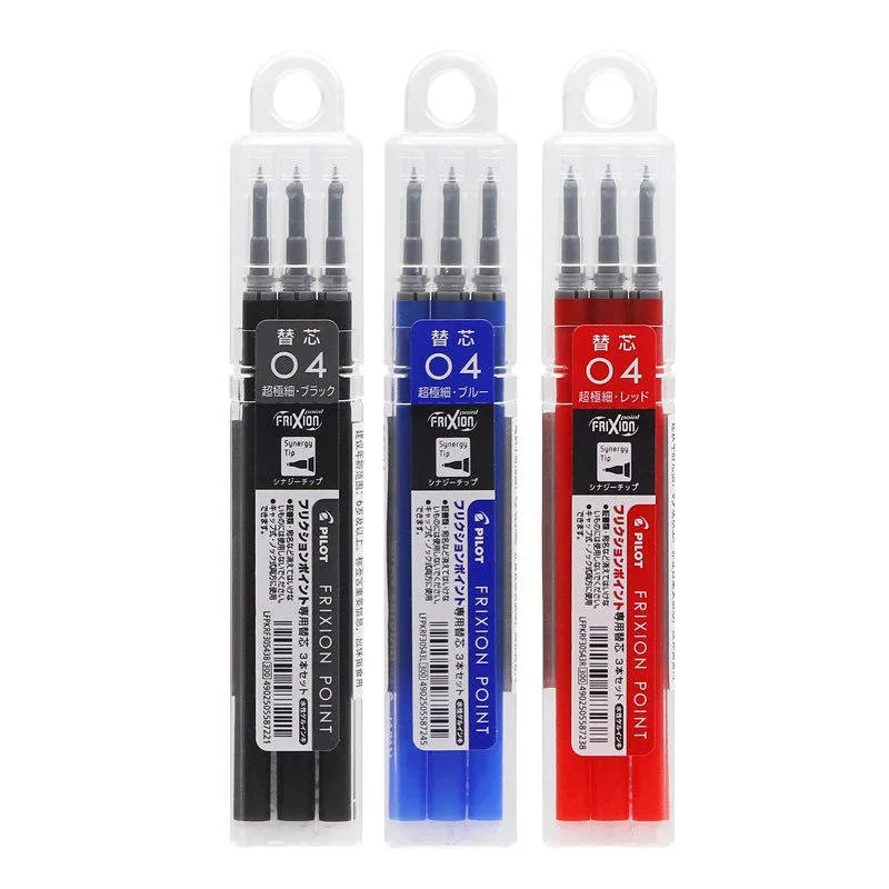 

3PCS Erasable Pen Refill Refill 0.4mm Black Red Blue Pen Ink School Office Supplies Accessories
