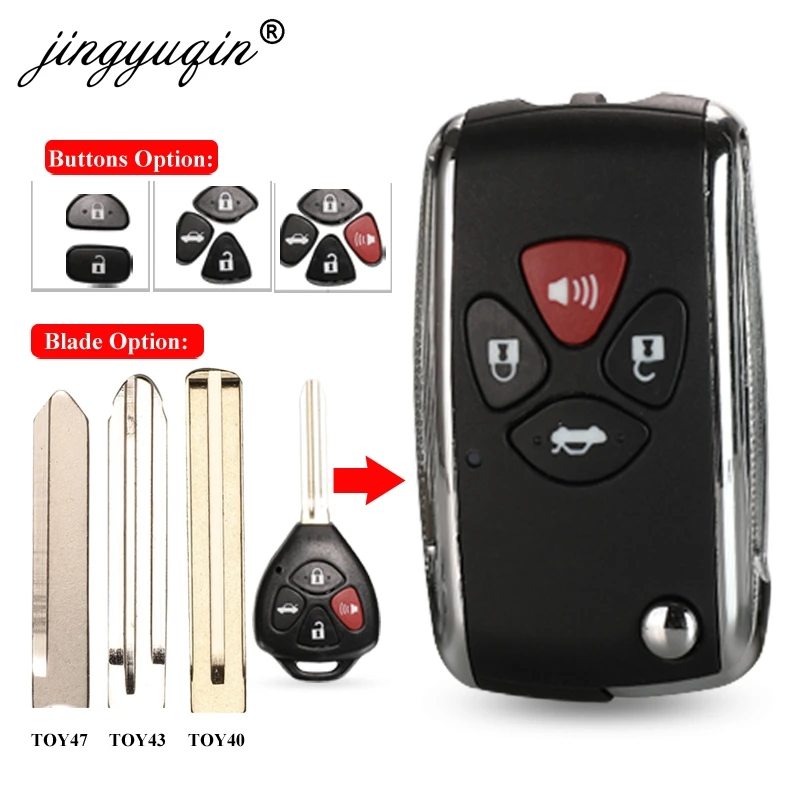 jinyuqin TOY43/TOY40/TOY47 Blade Car Remote Key Shell for Toyota Crown Camry Corolla Reiz RAV4 Avalon Venza Matrix Auto Fob Case