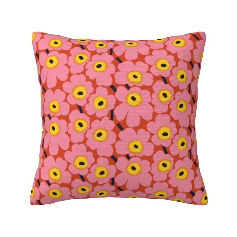 Custom Nordic Little Poppy Print Cushion Cover for Sofa Velvet Fashion Modern Style Throw Pillow Case