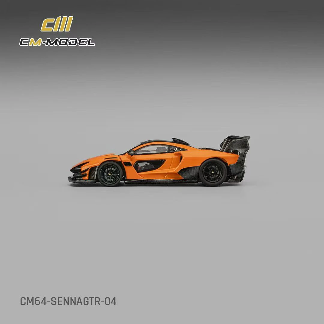 PreSale CM 1:64 Orange Senna GTR Diecast Diorama Car Model Toys