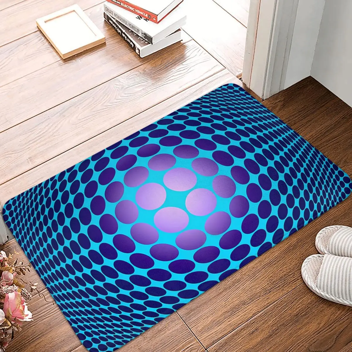 Victor Vasarely Homage 61 Bath Mat Rug Home Doormat Kitchen Carpet Decor