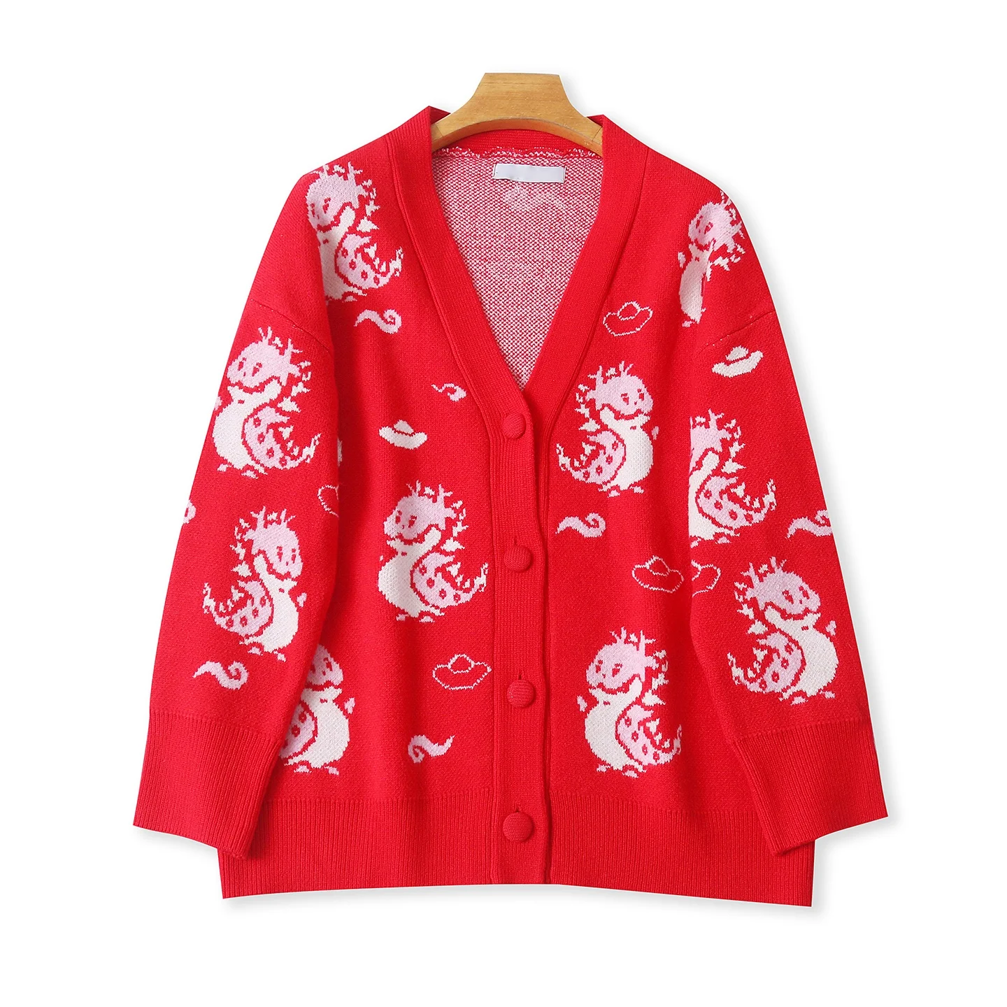 

Autumn Winter Women's Knitted Open Cardigan V-Ne Single Button Loose Slimming Casual Warm Outerwear Small Fraance Sle J...