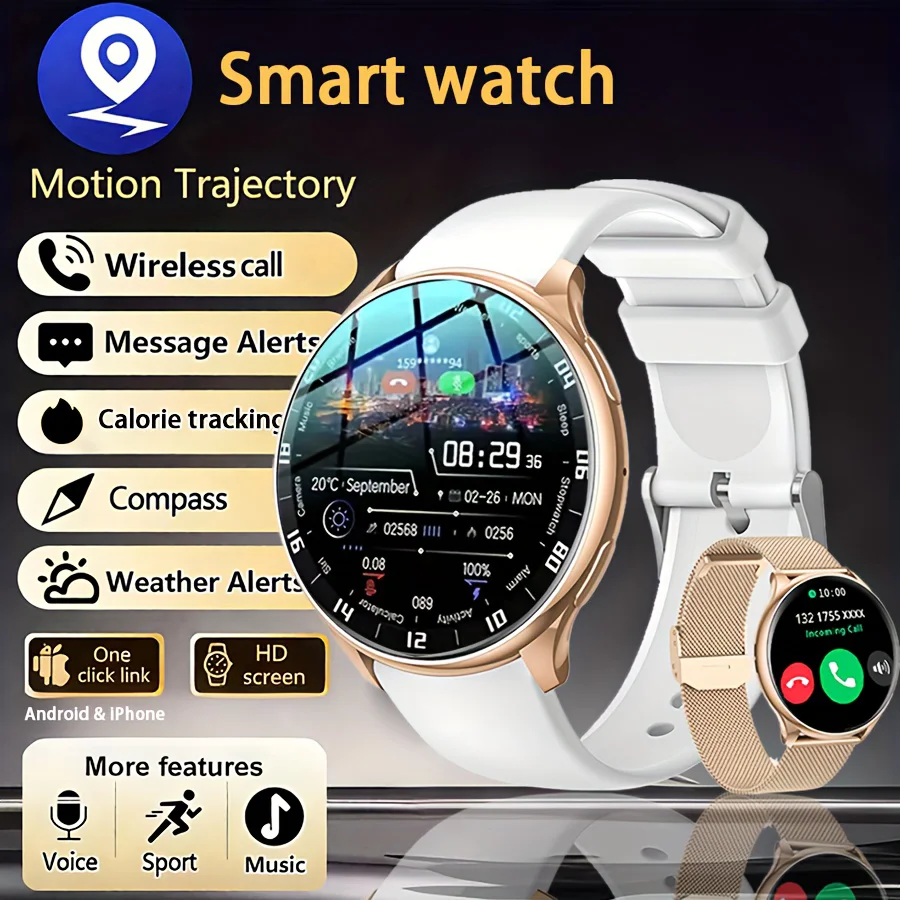 

Women's Smart Watch Fitness Tracker Heart Rate Blood Pressure Monitor Period Tracking Compatible with Android iPhone 1.39"