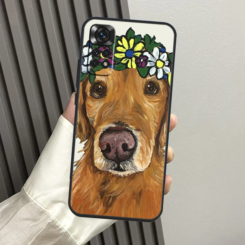 골든 리트리버 강아지 케이스 샤오미 레드미 노트 13 14 프로 12 11 10 9 11S 12S 레드미 14C 13C 15C 10C 12C 15 펀다