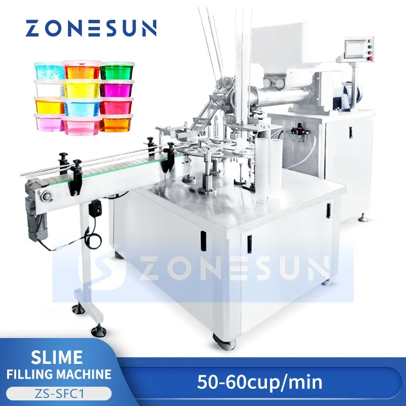 Zonesun Slime Clay Packing Machine Slime Clay Filling and Capping Machine Slime Packing Equipment Clay Extruder ZS-SFC1
