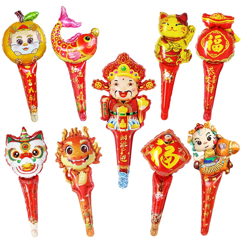 2025 Chinese Happy New Year China Style Snake God of Wealth Foil Balloon New Year Eve Family Party Spring Festival Gala Decor