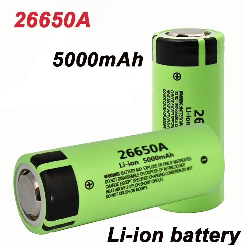 2024New 26650 battery 5000Mah 3.7V 20A lithium-ion rechargeable battery, suitable for 26650 LED flashlights and camera keyboards