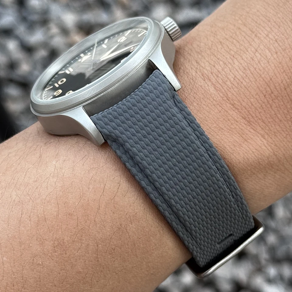 Correa de Reloj con Extremos Curvos, Correa de Reloj de Caucho Fluorado Suave de 20mm/21mm/22mm, Nueva Correa de Reloj FKM Impermeable para Reloj de Pulsera Omega