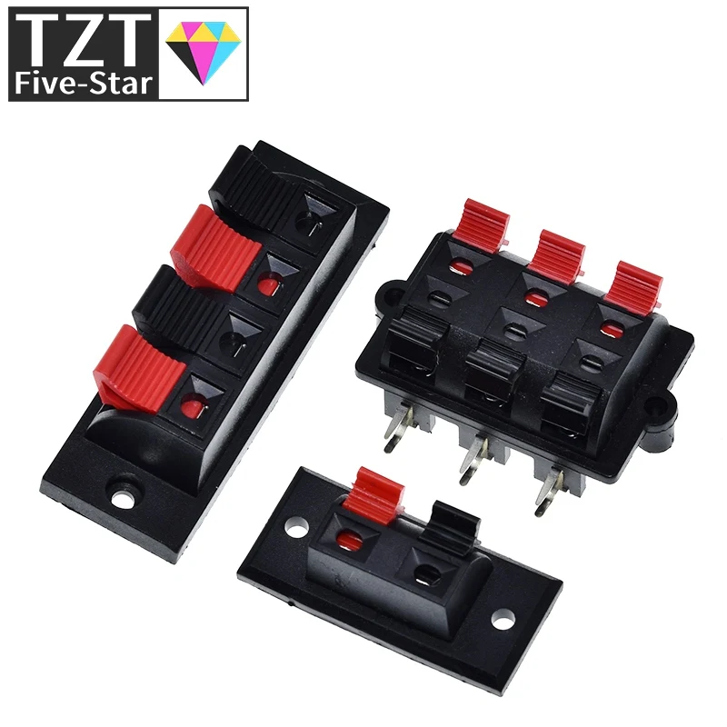 1/3pcs 2 4 6 Way Positions Connector Terminal Push In Jack Spring Load Audio Speaker Terminals Breadboard Amplifier Test Clip