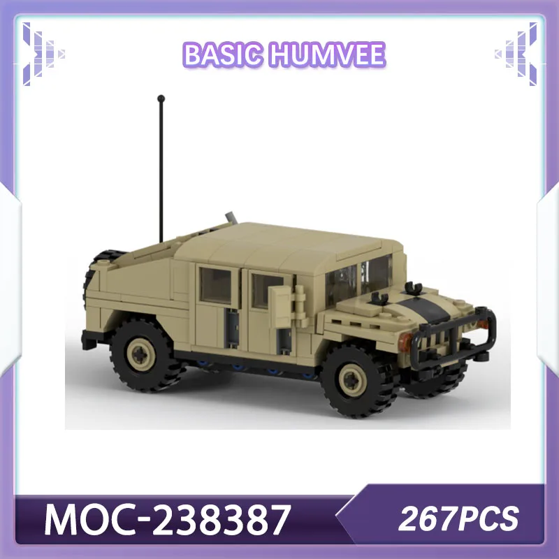 Building blocks set Basic Humvee car model Military truck MOC-238387 bricks Christmas gift