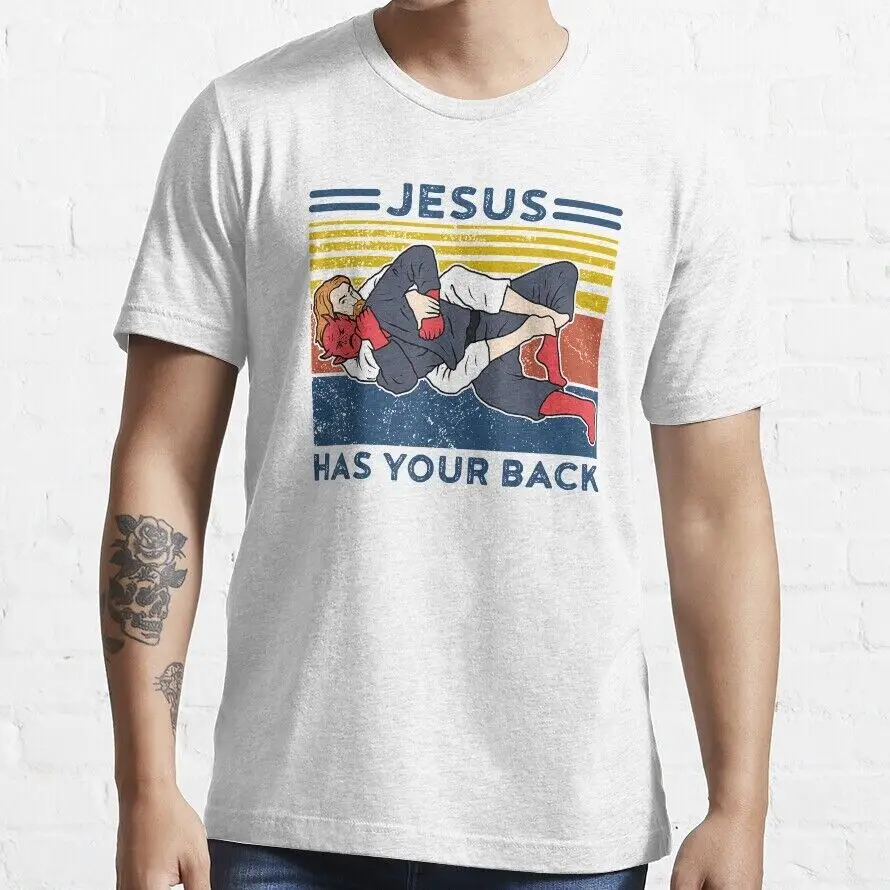 

Nwt Funny Jiu Jitsu Jesus Has Your Back Unisex T-Shirt