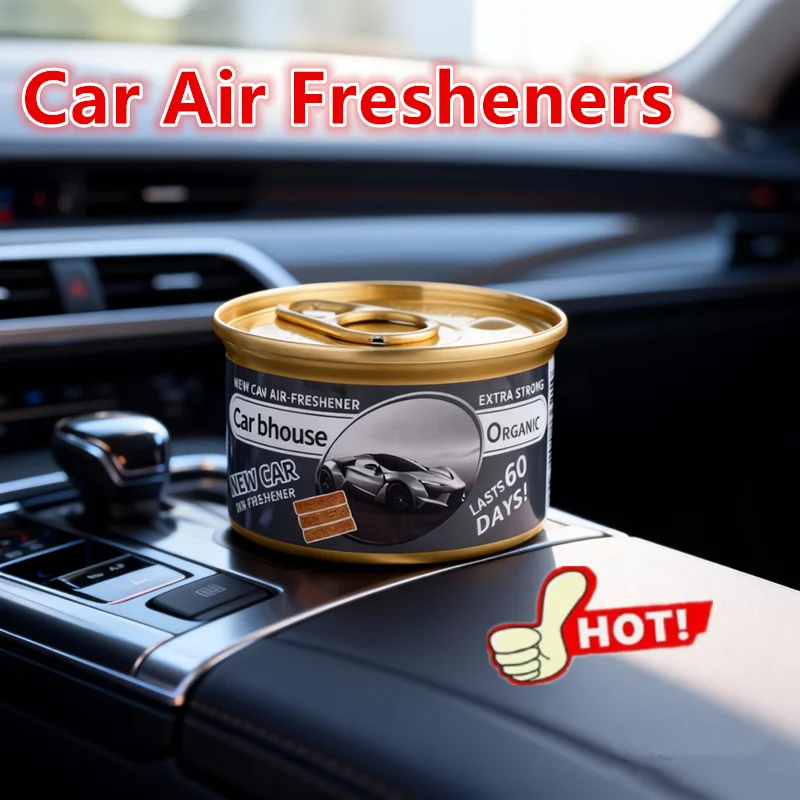 Ambientadores de aire para coche, aromaterapia Interior de larga duración, bloques de madera enlatada, fruta, chicle, Aroma, sabor, Ambientador Coche