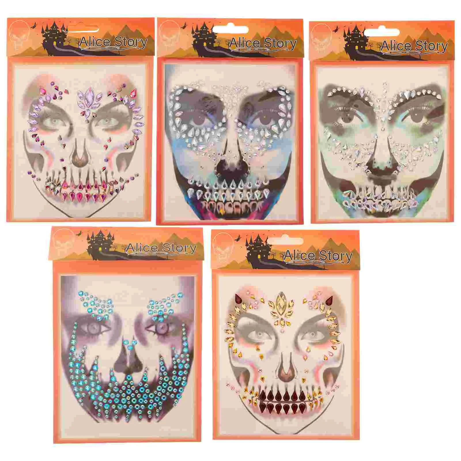 

5 Sets Drill Stickers Body Jewelry Jewels Festival Face Halloween Gems Rhinestones Resin Accessories