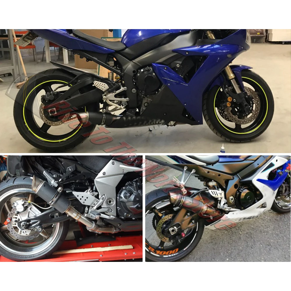 51 60 مللي متر مدخل ألياف الكربون SC العادم الخمار الأنابيب مع DB القاتل لكاواساكي ياماها هوندا سوزوكي Bmw Ktm الخ GP مشروع سباق #5