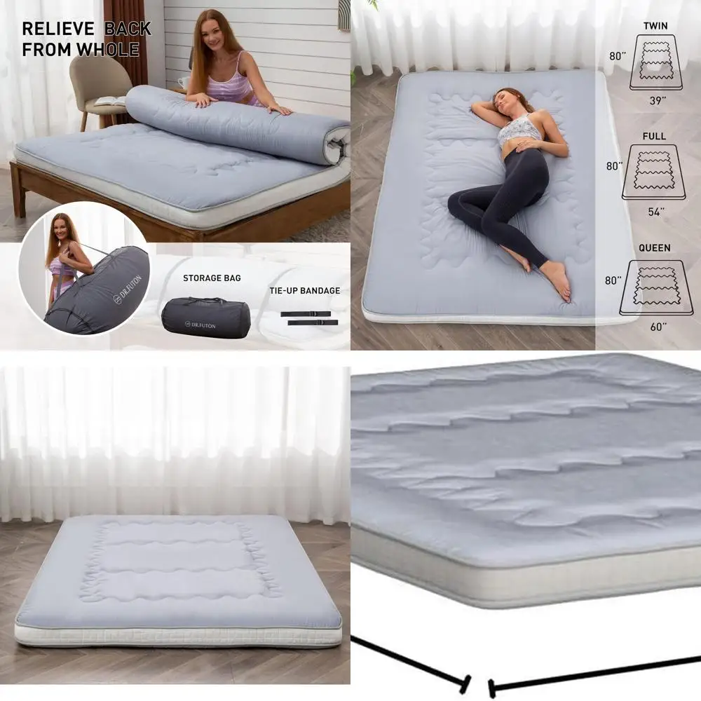 

Thick Japanese Futon Mattress for Folding, Travel, and Guest Bed Lounger