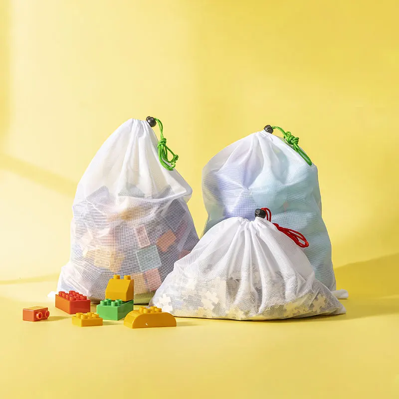 

WEEDI 12 Pack Mesh Toy Storage Pouch Bags, With Drawstring, Multi Purpose Storage Organizer Building Blocks Play Lego Bag