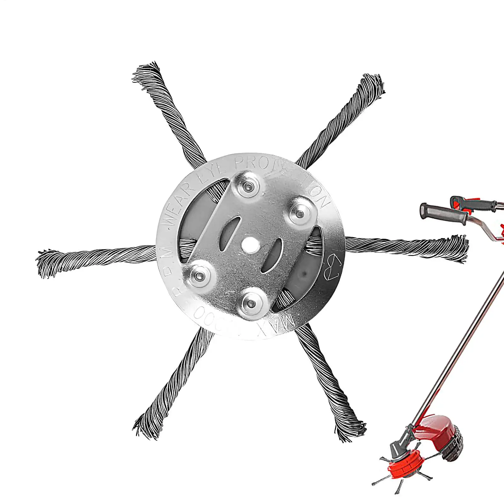 Wire Brush Cutter Trimming Head 6 Blade Lawn Mower Trimming Replacement Head for Cordless Trimmer Rotary Weeder Head