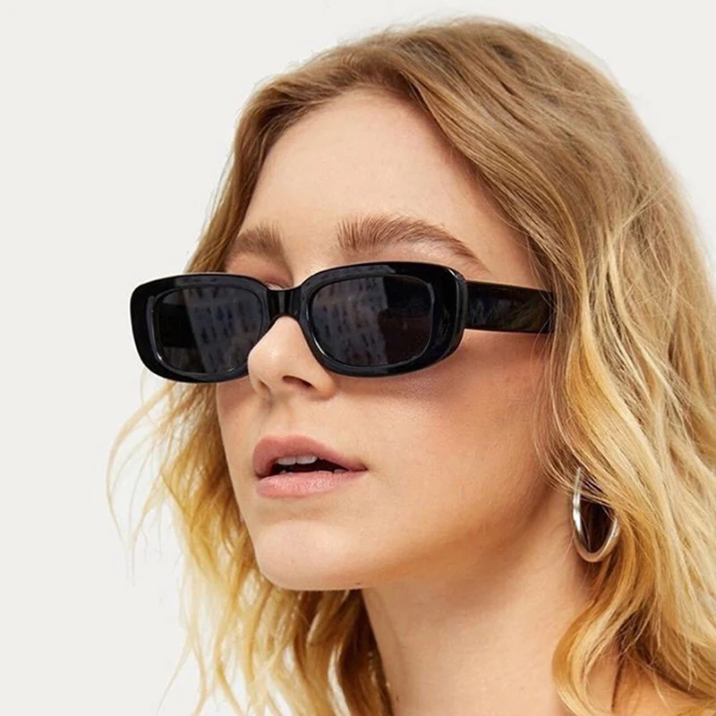 New Fashion Summer Vintage Small Square Frame Sunglasses UV400 For Women Retro Punk Rectangle Sun Glasses Eyewear Sun Shades