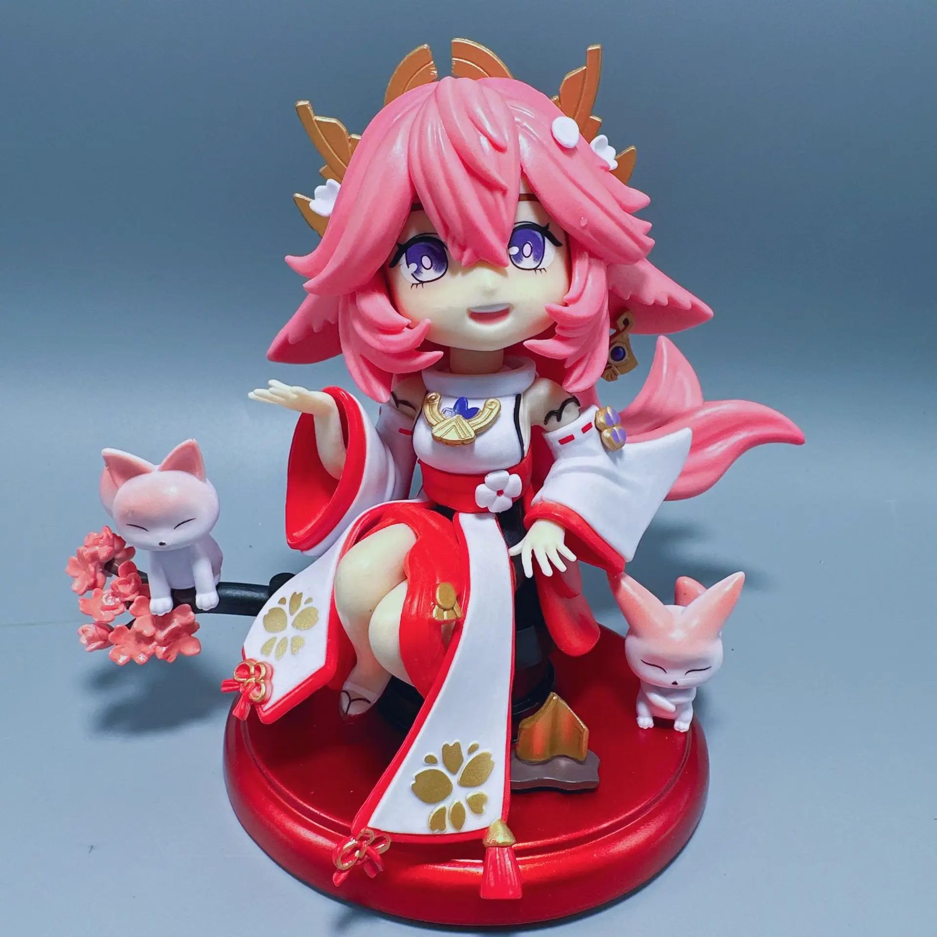 

Ming Er House Chibi Yae Miko Ganyu Hu Tao action Figure 2D Girl Sitting Pose Decor Game Collectible gift