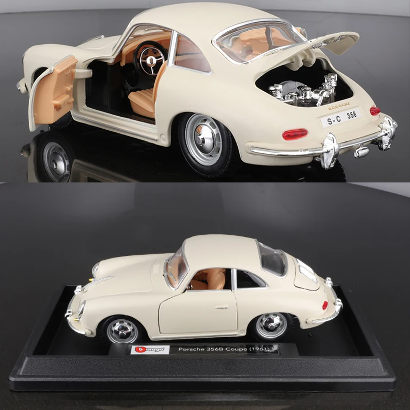 Bburago 1:24 Porsche 356B Coupe 1961 Cars Model Alloy Static Die Cast Vehicles Collectible Model Car Toys For Adults