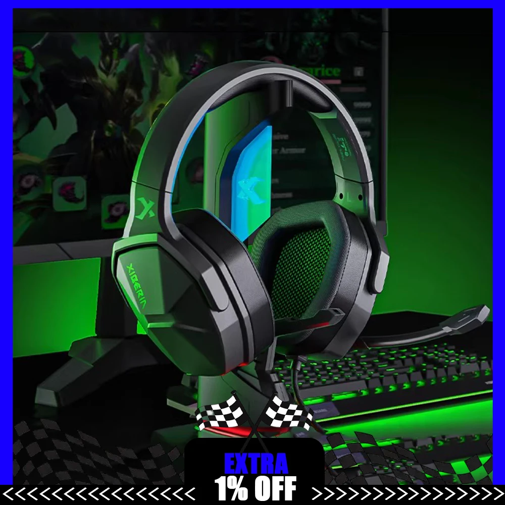 

Игровые наушники XIBERIA V13PRO с виртуальным объемным звуком 7.1 и направленным аудиосопровождением, 50-мм динамик, для ПК-геймеров