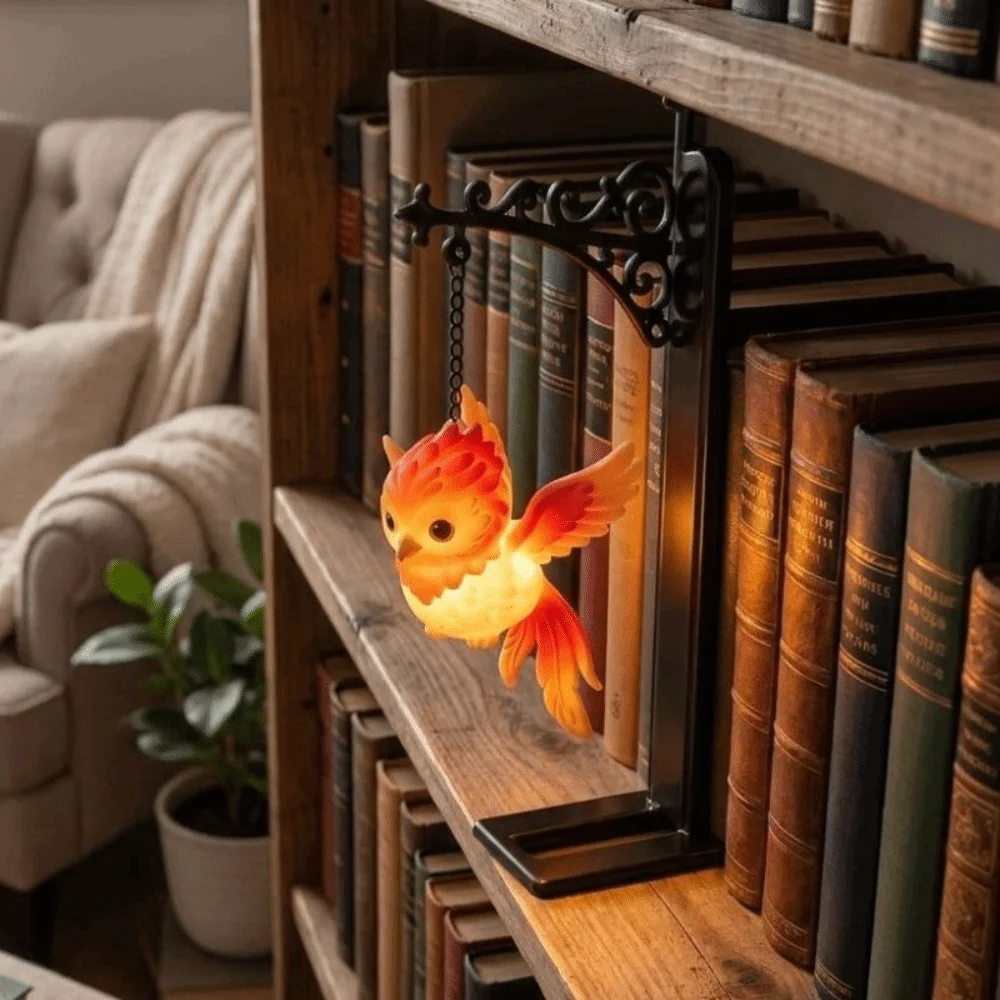 Vintage Owl Bookshelf Lamp Wrought Iron Deer Bird Library Lantern Fairy Style Cartoon Animal Hanging Lamp Bedroom