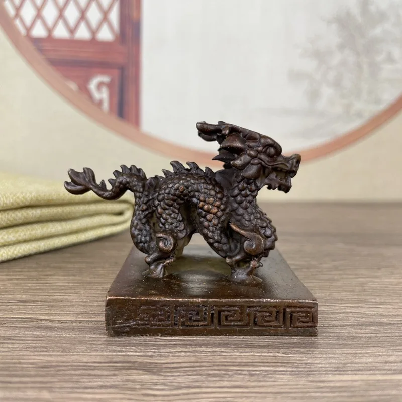 Seal Collection Set Printing RETRO Study Room Decoration Ornaments Paper Weight Pressure Paper Dragon and Phoenix Printing Anima