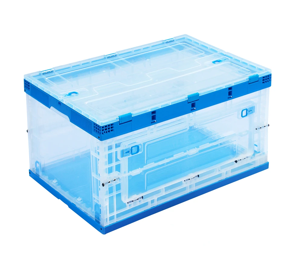 Plastic Storage Folding Transparent Storage Stackable Container Box Boxes with Lid Dividers