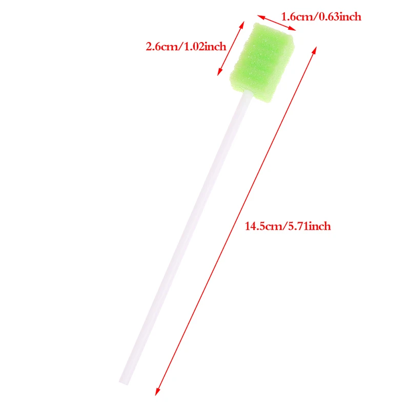 일회용 치아 청소 구강 관리 스폰지 면봉, 작은 스폰지 브러시, 10 개