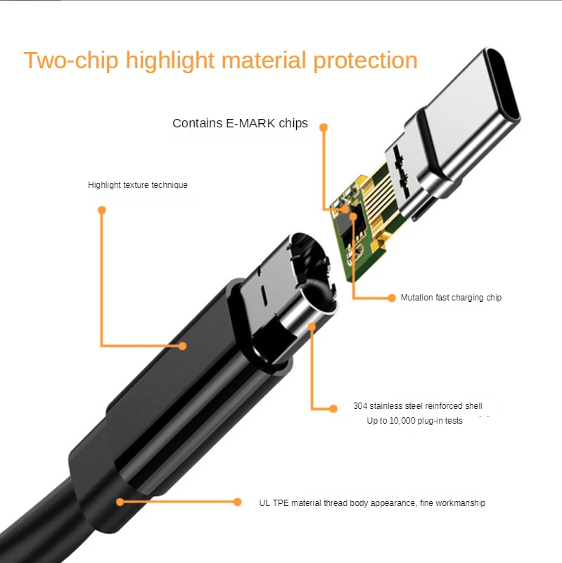 100W USB Type C to Square Male Plug Converter USB C Fast PD Charger DC Charging Cable Cord for Lenovo Laptop 20V 5A