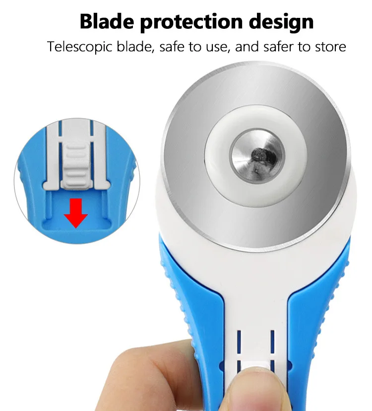 45mm Rotary Cutter Set Leather Craft Cutting Tool with Ergonomic Handle for DIY Fabric Patchworking Sewing Quilting Crafting