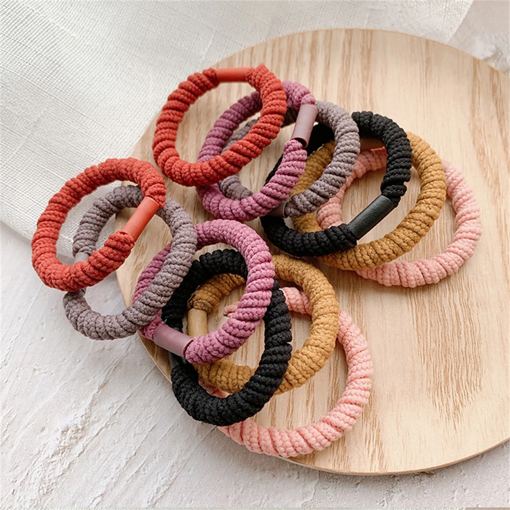 7PCS/Lot Basic Solid Color Hair Bands Simple Elastic Hair Tie for Women Girls Fashion Hair Accessories Ponytail Holder Wholesale