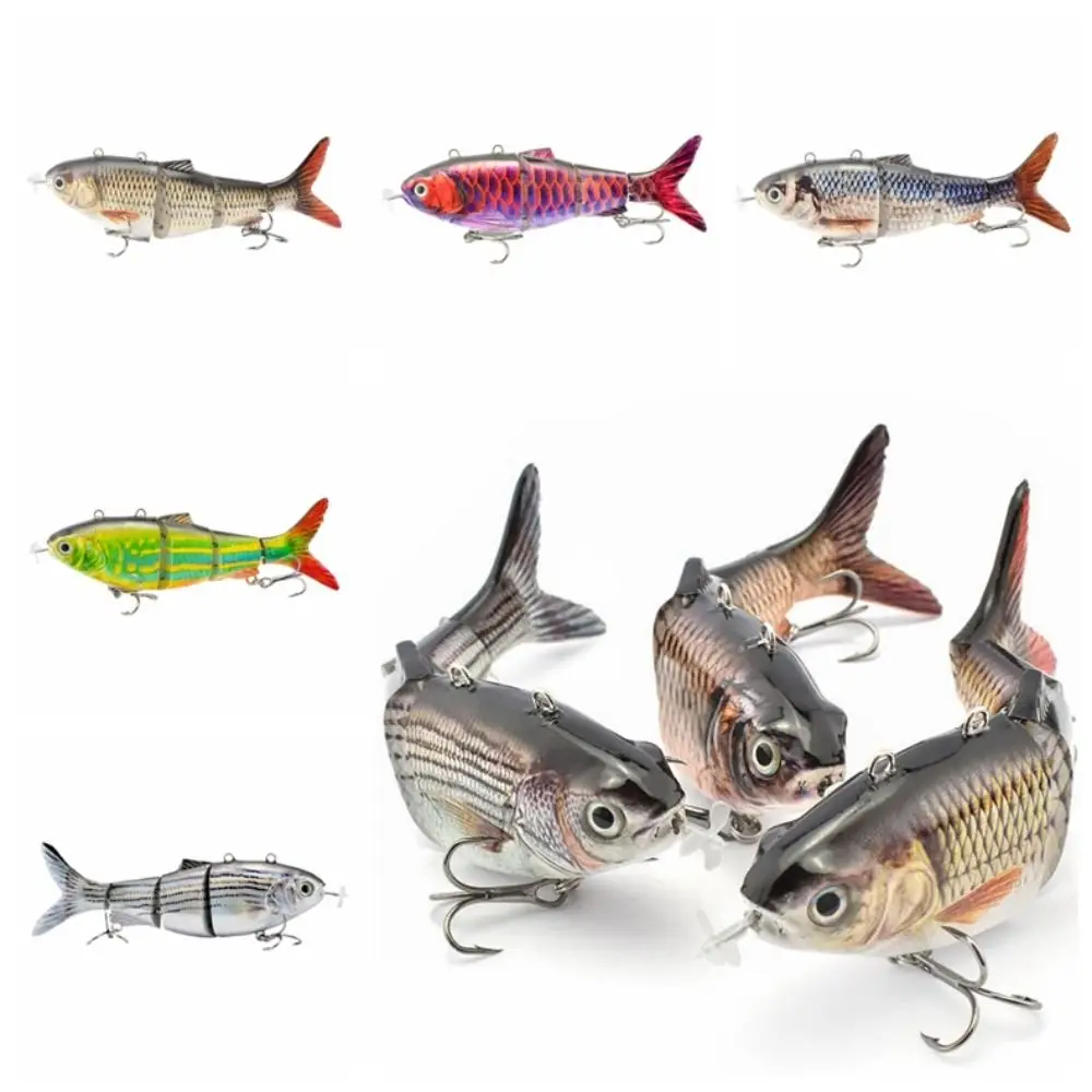 Bionic Fish Richiamo Elettrico Wobblers Nuoto Automatico 3D Esche Da Pesca Kit 5.1 "Multi Snodato Swimbait Richiamo di Pesca Duro
