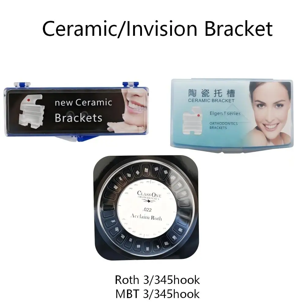 1Pack Bracket Ceramic Roth/MBT 3-Hook 345Hooks Round/Long Pack
