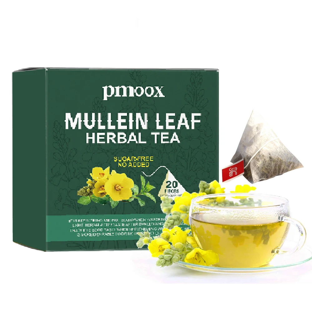 Mullein Leaf Tea Bags for Lung Detox - Respiratory Support, Non-GMO, Caffeine Free, Natural Healthy Herbal Tea - 20 Tea Bags