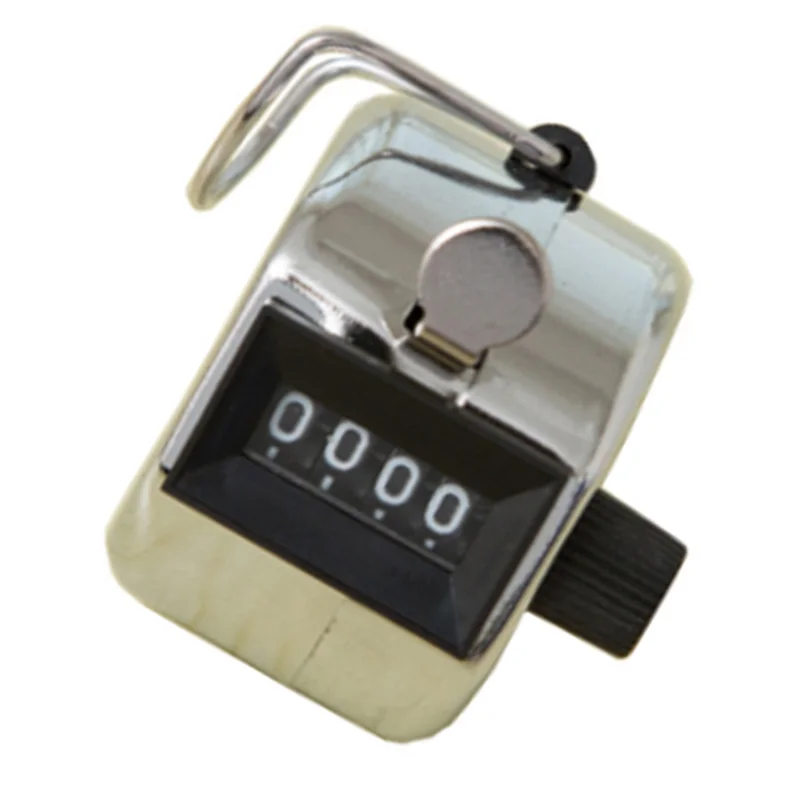 AEE6-4 Pz Contatori numeri a 4 cifre Guscio in plastica Display dito a mano Conteggio manuale Tally Clicker Timer Contatore calcio golf