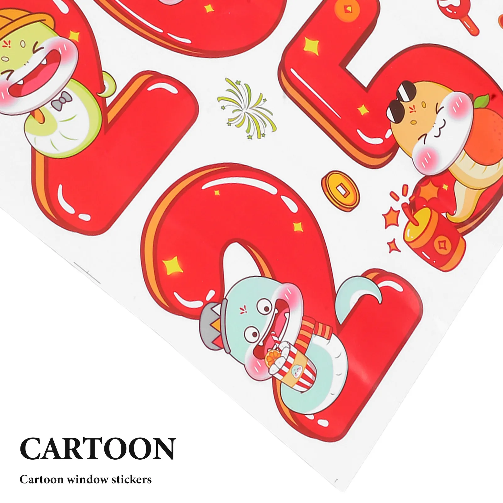 2025 Year of The Snake Window Clings Chinese New Year Cartoon Stickers Spring Festival Door Window Decals Festive Glass view 4