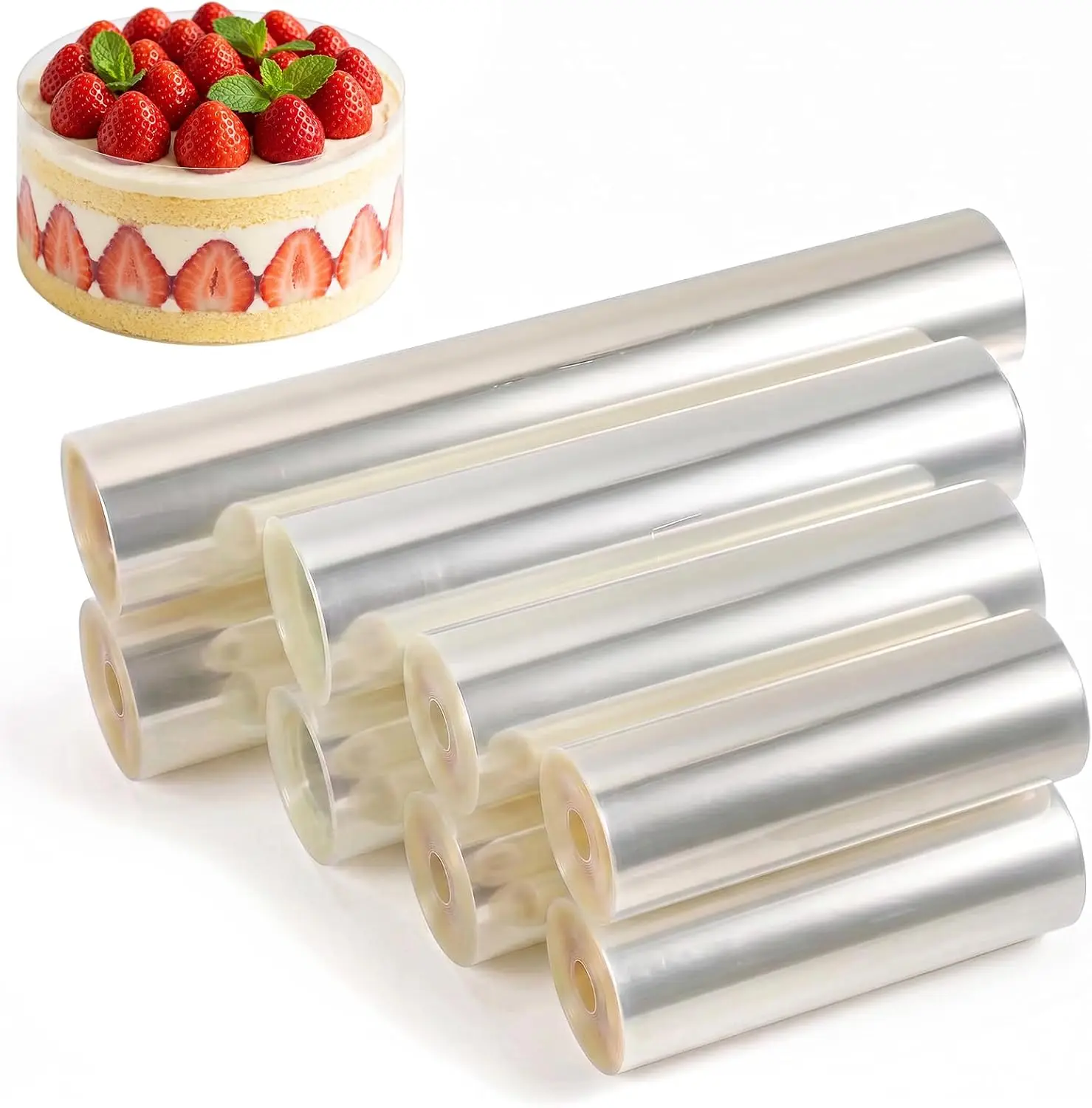 Transparent Cake Collar Acetate Roll Transparent Mousse Cake Surround Film Cake Edge Wrapping Strip for Baking Desserts