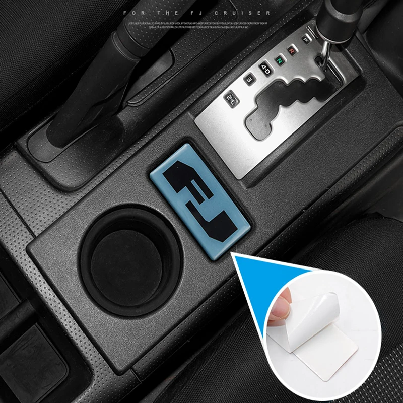 Pegatinas de cristal Interior automotriz para Toyota FJ Cruiser, Panel de engranaje, pegatinas decorativas, parche con logotipo FJ, accesorios