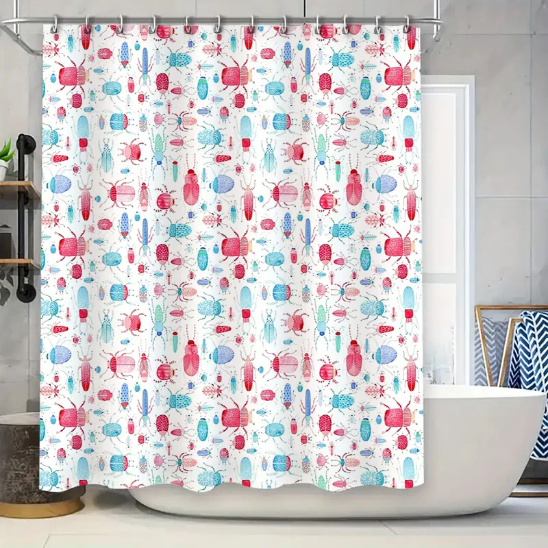 

Floral Shower Curtain Botanical Pattern Waterproof Fabric Bathroom Decor Vintage Farmhouse Rustic Backdrop