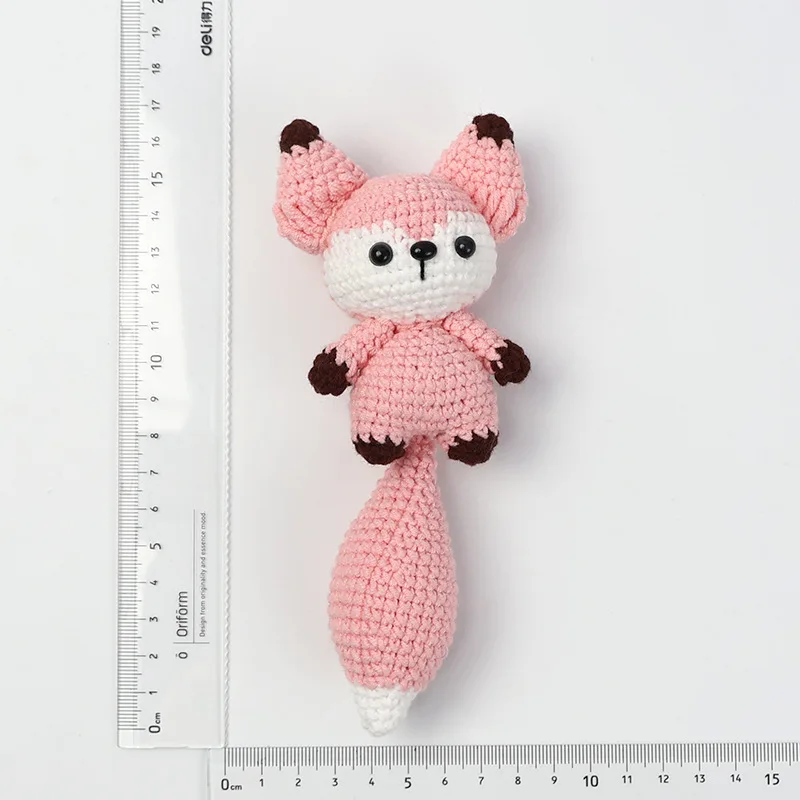 Handmaking Cartoon Animal Doll Crochet Keychain Cute Knitted Raccoon Keyrings For Bag Pendant Knitting Fox Doll Custom Accessory
