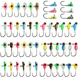 12pcs Ice Fishing Jig Heads Crappie Perch Panfish GLOW Jigs Fishing Lures Hook Goods Glow In The Dark Fishing Supplies