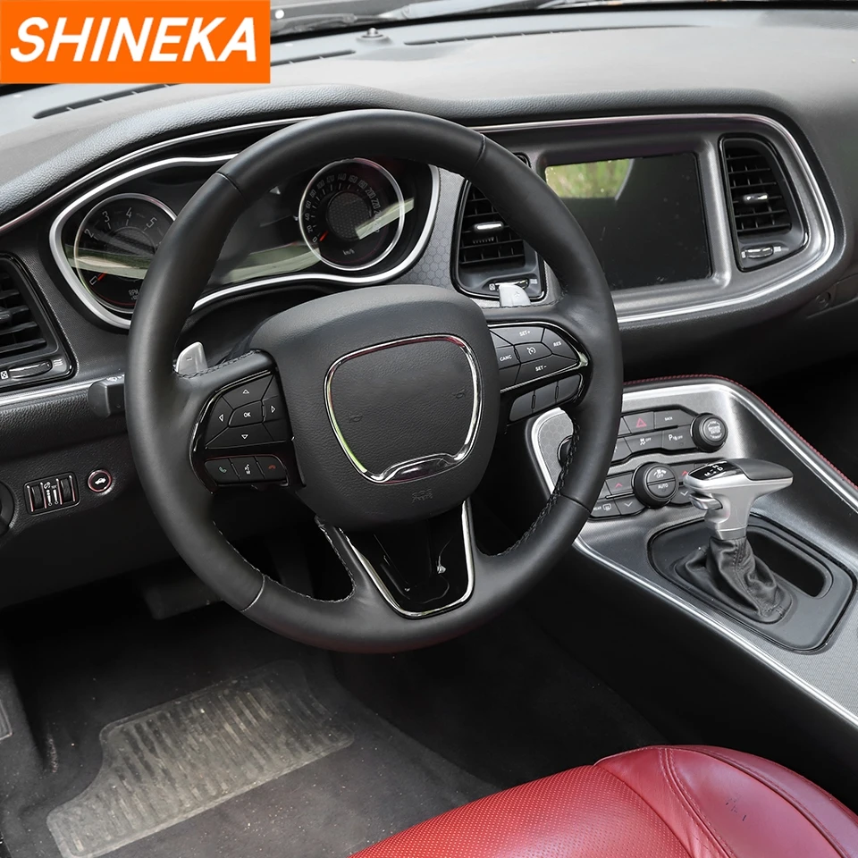 Jeep Grand Cherokee SRT8 2014-2018 용 Durango 2014 + 용 Dodge Challenger/Charger 2015 + 용 자동차 핸들 장식 커버