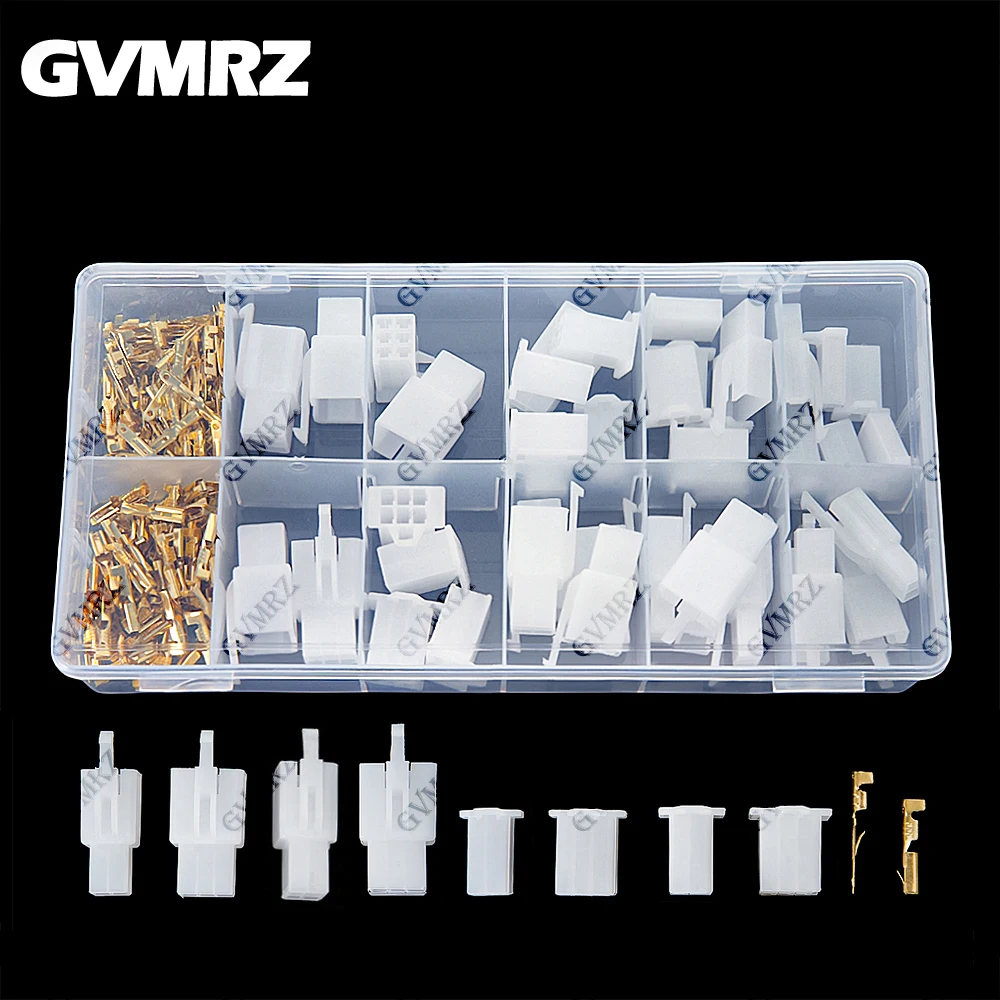200PCS of car wire connector kit 2.8mm 2 3 4 6 PIN male and female socket plug and pin crimping terminal combination kit box