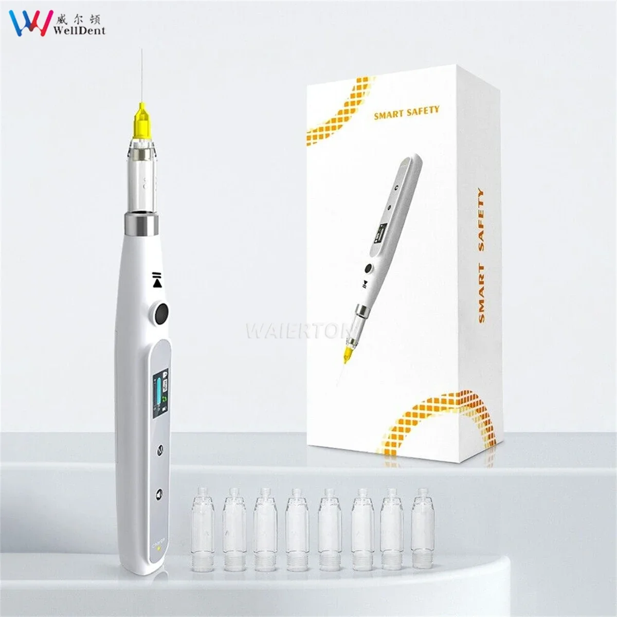 

Dental Oral Anesthesia Injector Portable Painless Wireless Local Anesthesia with Operable LCD Display Chargeable & suction back