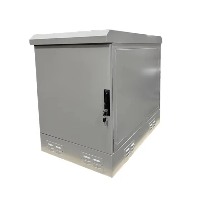 IP55 12U 18U Waterproof Metal Telecom Equipment Outdoor 19 Inch Battery Rack Cabinet with air Conditioner Electric AC Unit
