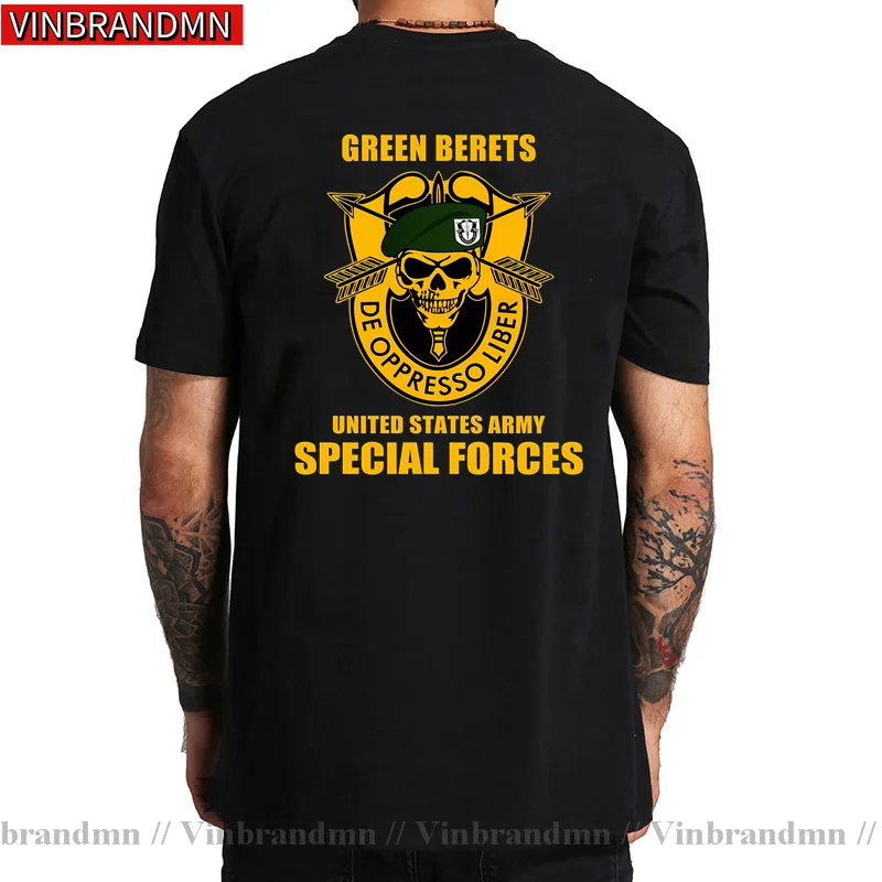 US Army Green Beret Special Forces Gear T-Shirt Summer Cotton O-Neck Short Sleeve Military Green T Shirt Oversize Streetwear Tee